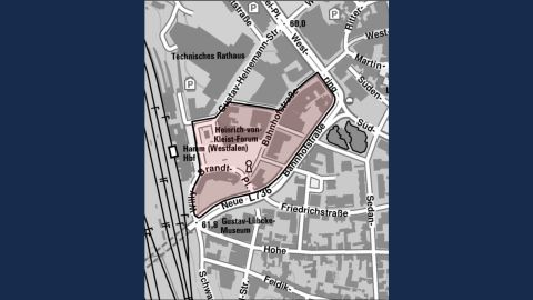 Kartenausschnitt Waffen- und Messerverbotszone im Bahnhofsquartier