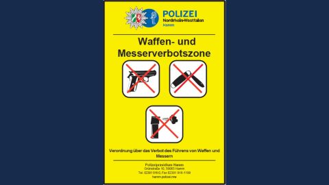 Beschilderung Waffen- und Messerverbotszone im Bahnhofsquartier